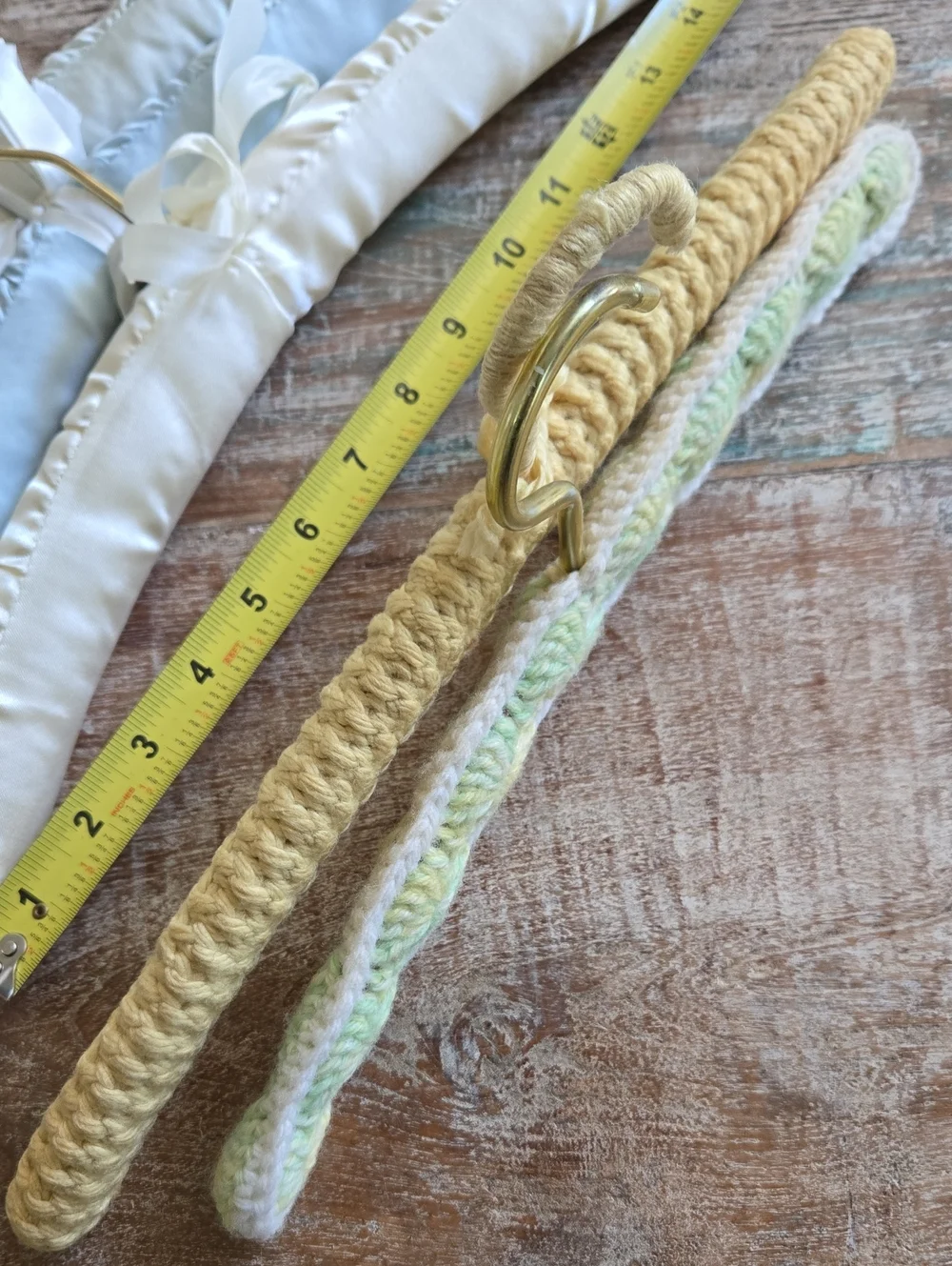 Vintage Mixed Closet Hanger Lot - Silk Padded & Hand Crochet Set of 5 (BIN 011)